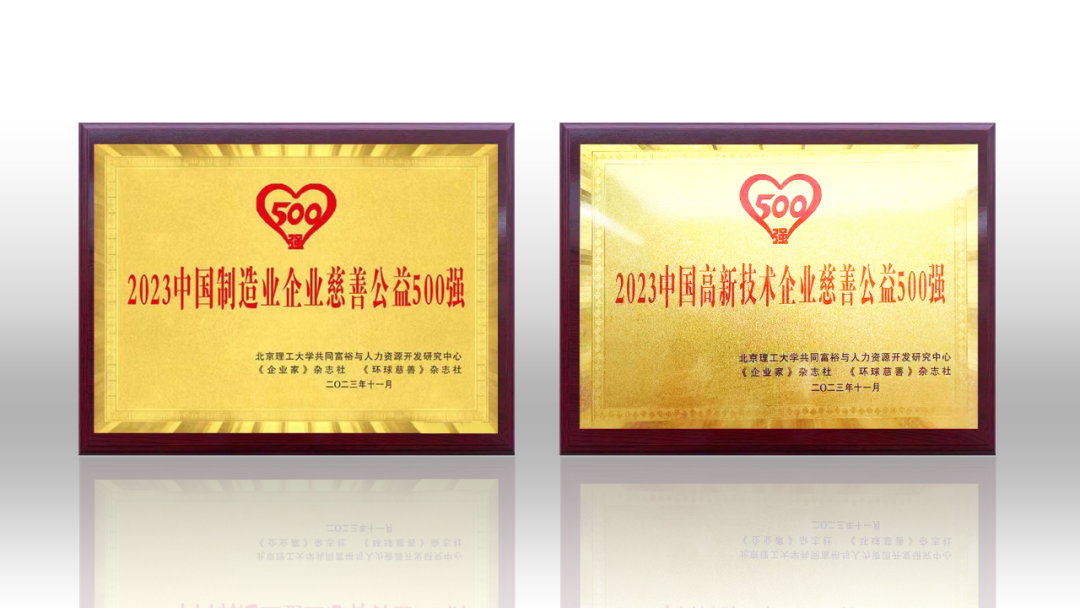 2023中国企业慈善公益500强发布 太阳成tyc7111cc官网荣登两项榜单